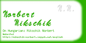 norbert mikschik business card